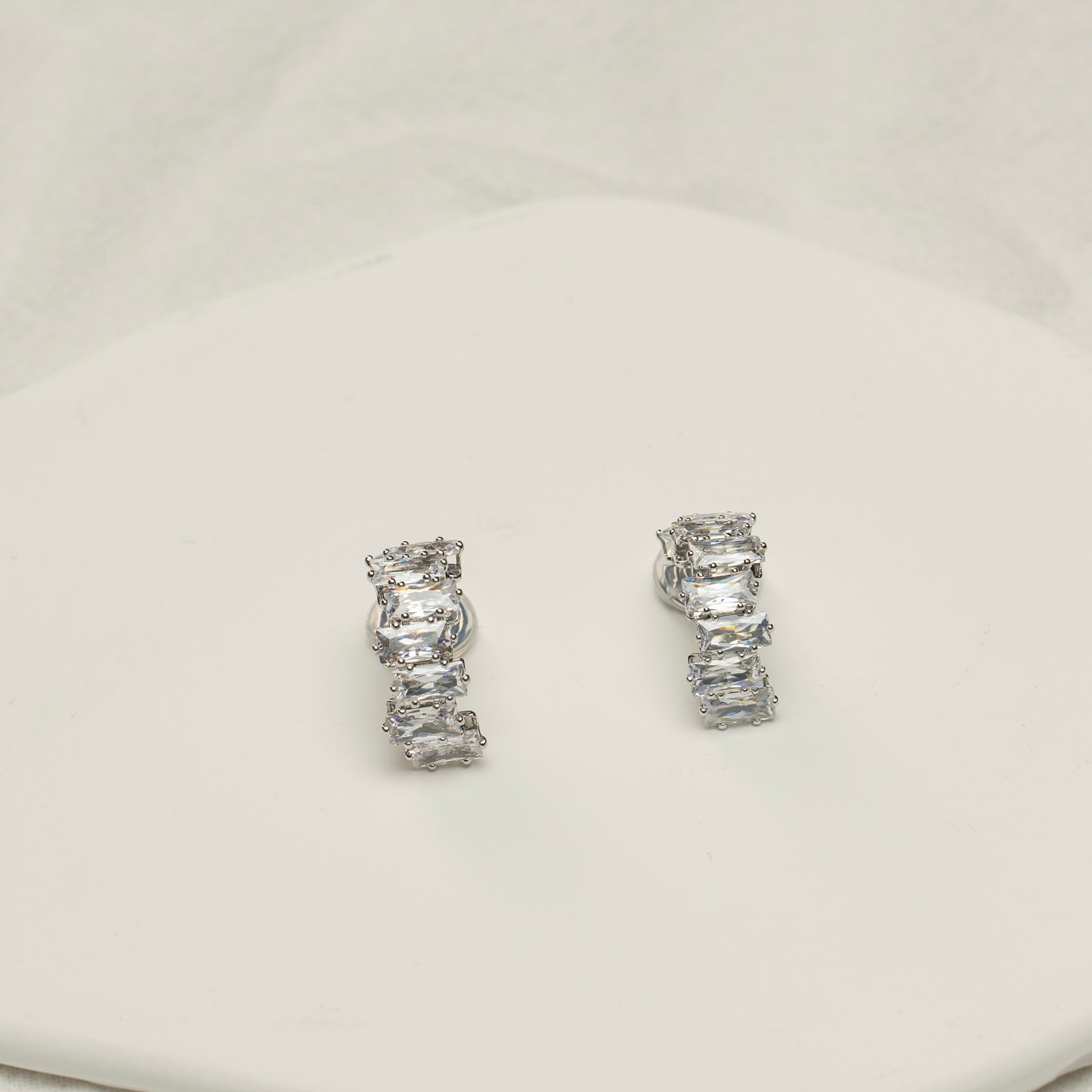 Zirconia Diamond Silver Clip-On