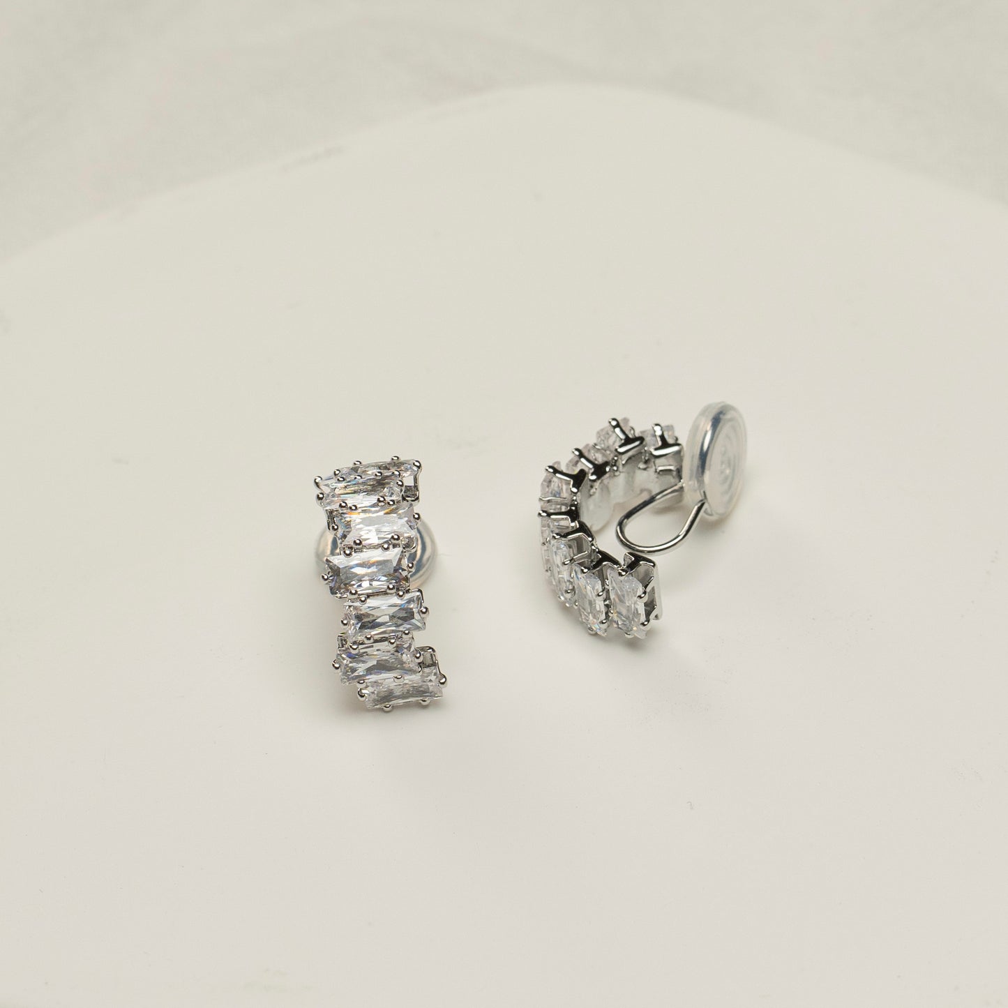 Zirconia Diamond Silver Clip-On