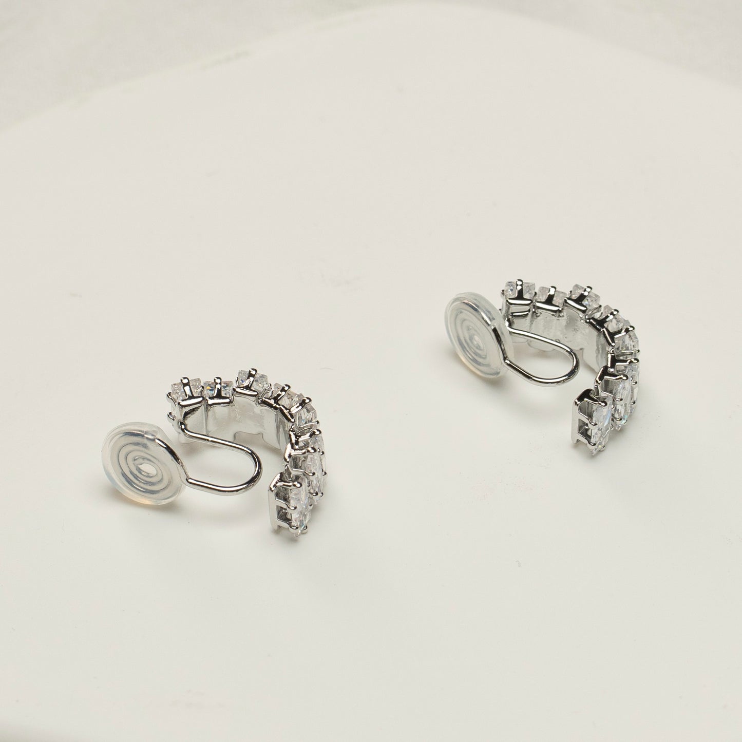 Zirconia Diamond Silver Clip-On