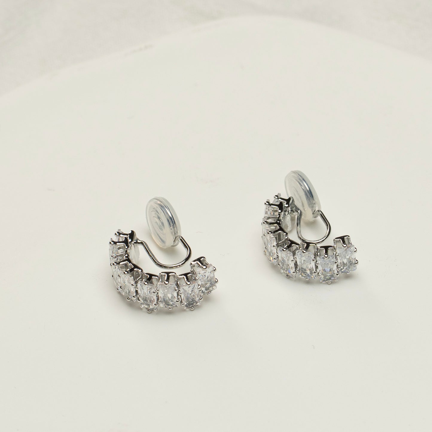 Zirconia Diamond Silver Clip-On