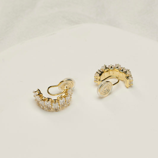 Zirconia Diamond Gold Clip-On