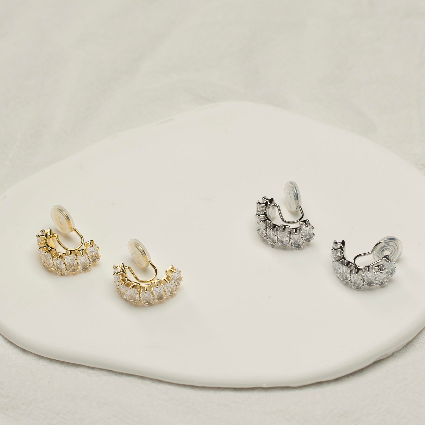 Zirconia Diamond Silver Clip-On