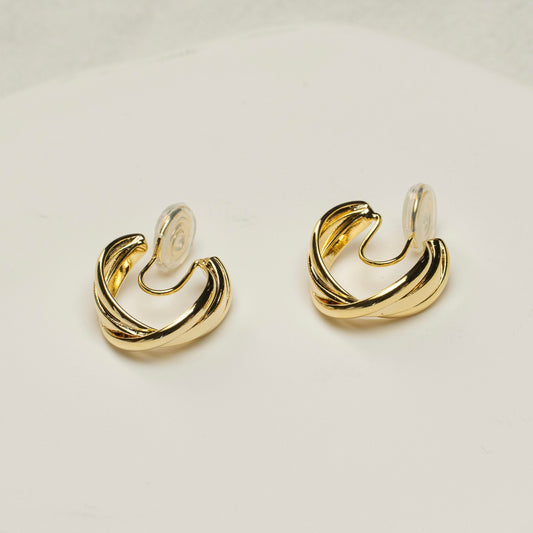 Gold Twist Hoop Clip-On