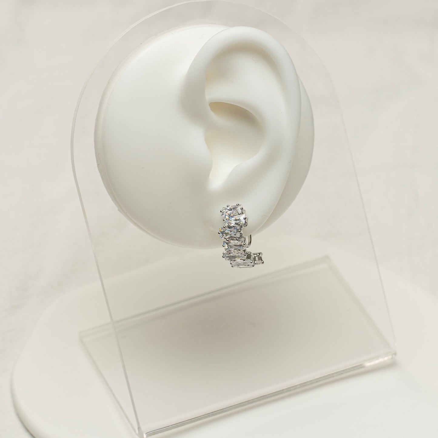 Zirconia Diamond Silver Clip-On